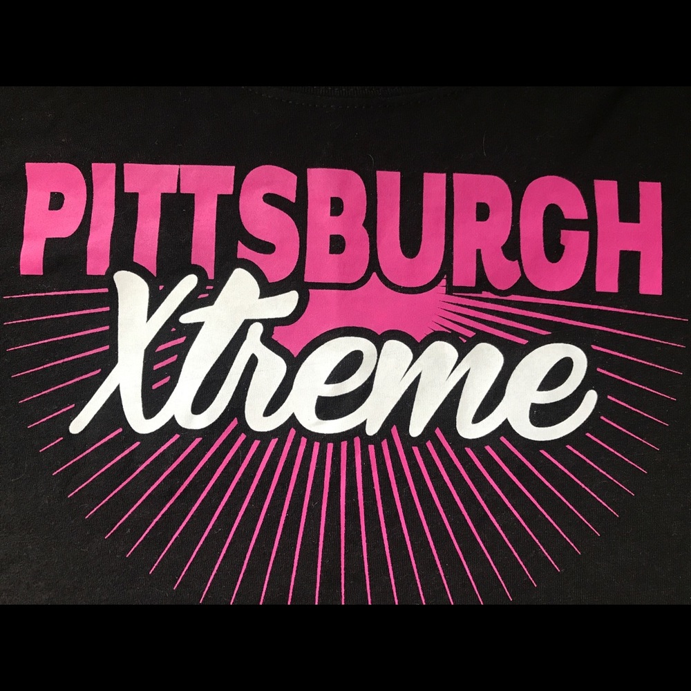 NEW Pittsburgh tee girl XL or small adult. Rubee Couture